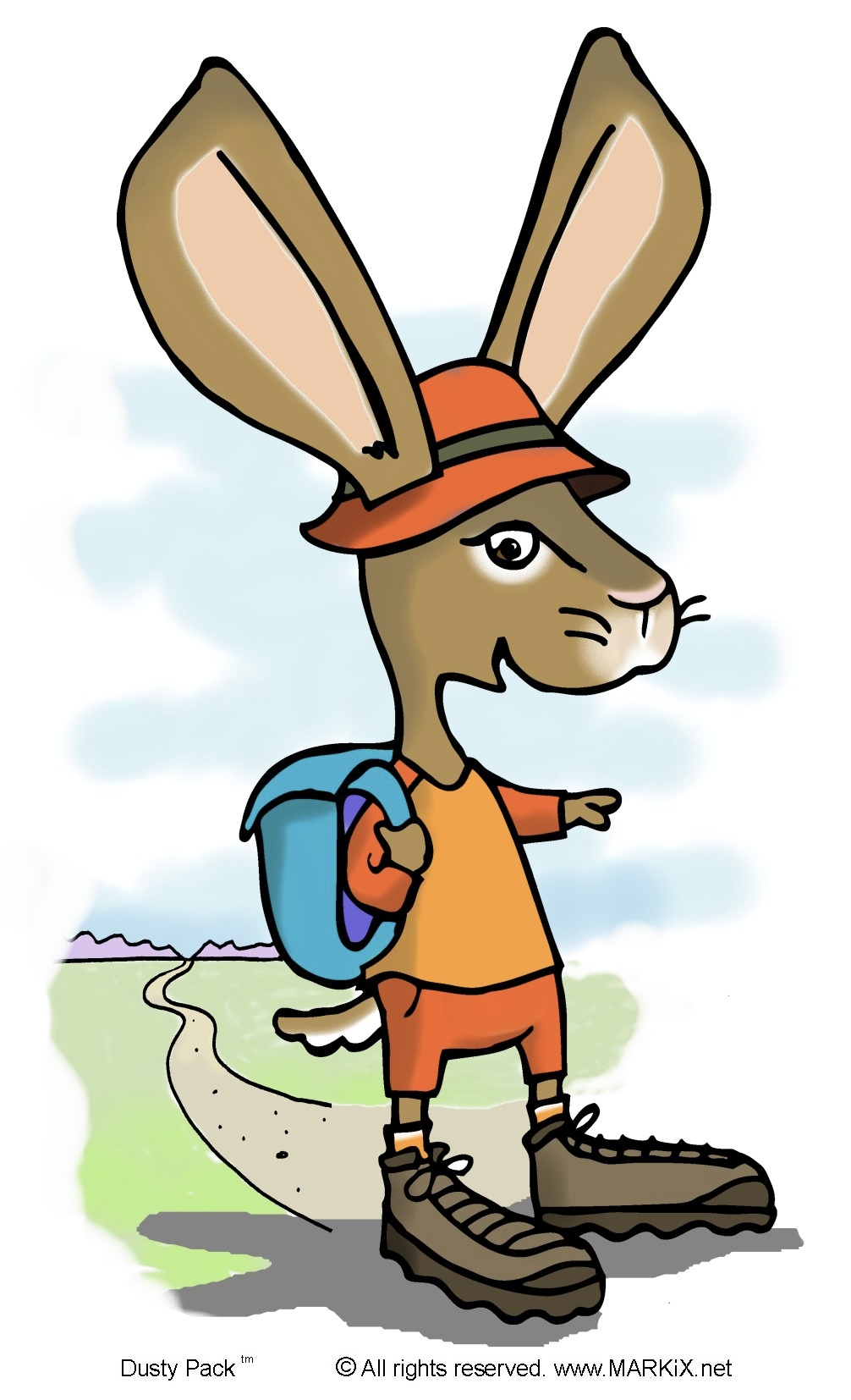 Dusty Pack,  the hiking, backpacking jackrabbit